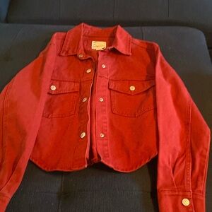 Red jean jacket!